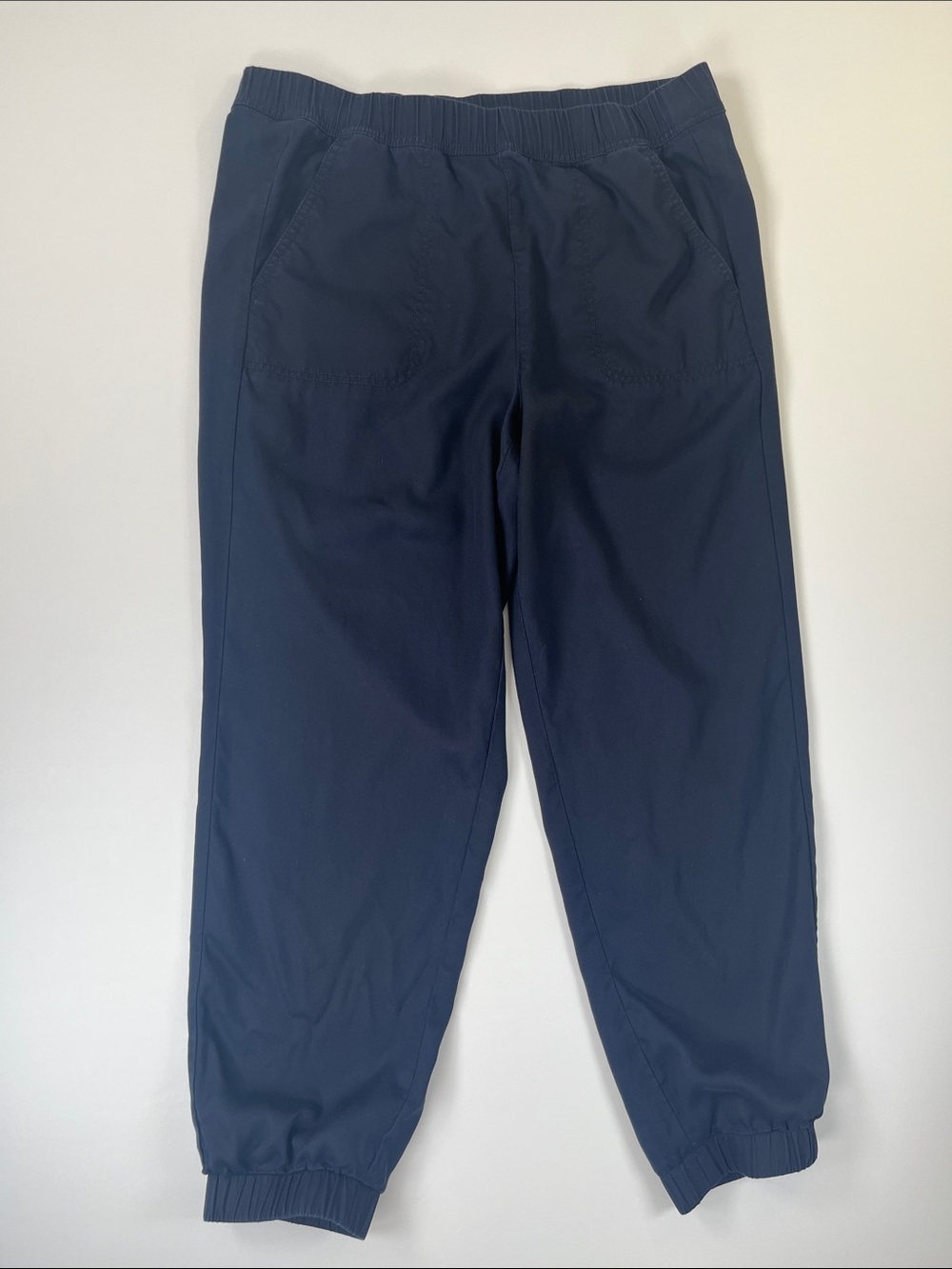 Talbots Jogger Elastic Waist Navy Pants with Pockets Sz M